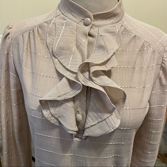 Vintage 1970s Sheer Light Tan Dress. Size 7/8 - Picture 5 of 5